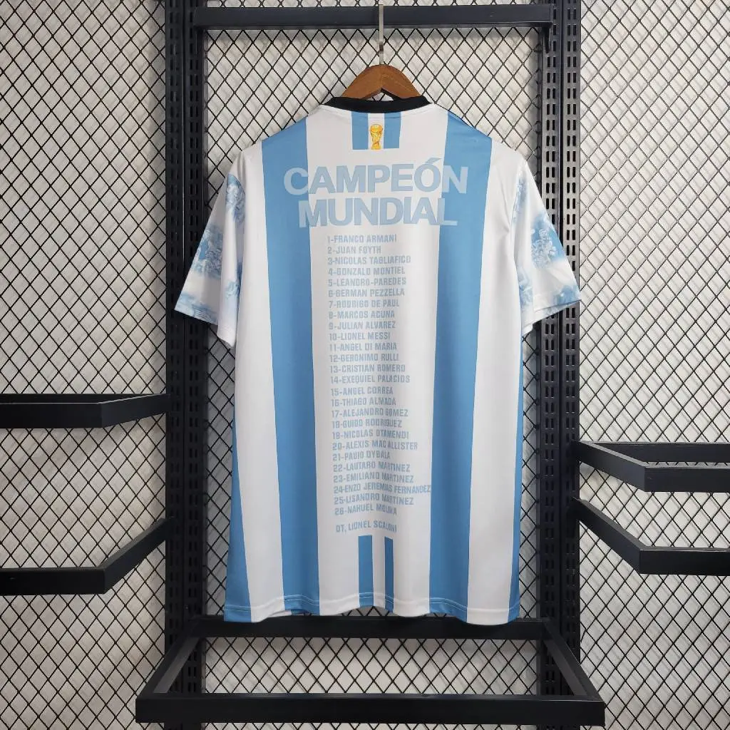 Mens Argentina 3-Star Campeon Mundial Commemorative Jersey