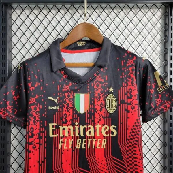 Kids AC Milan 2022/23 Fourth Jersey And Short Kit