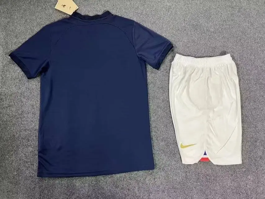 France 2022/23 Home World Cup Adult Jersey And Shorts Kit - Soccer