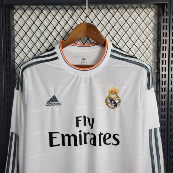 Real Madrid 2013/14 home Retro Long Sleeve Jersey