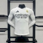 Mens Real Madrid 2024/25 Home Long Sleeves Jersey – Player Versi