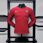 Mens Portugal 2024/25 Euro Home Long Sleeves Authentic Jersey