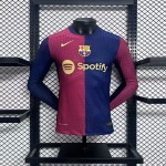 Mens Barcelona 2024/25 Home Long Sleeves Authentic Jersey