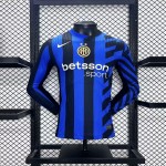 Mens Inter Milan 2024/25 Home Long Sleeves Authentic Jersey