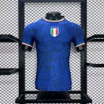 Mens Italy 2024/25 Euro Blue co-branded version Authentic Jersey