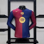 Mens Barcelona 2024/25 Home Long Sleeves Authentic Jersey