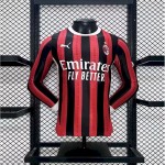Mens AC Milan 2024/25 Home Long Sleeves Authentic Jersey