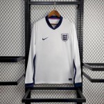 Mens England 2024/25 Euro Home Long Sleeves Jersey
