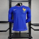 Mens France 2024/25 Euro Home Long Sleeves Authentic Jersey