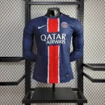 Mens Paris Saint-Germain 2024/25 Home Long Sleeves Authentic Jersey