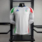 Mens Italy 2024/25 Euro Away Long Sleeves Authentic Jersey