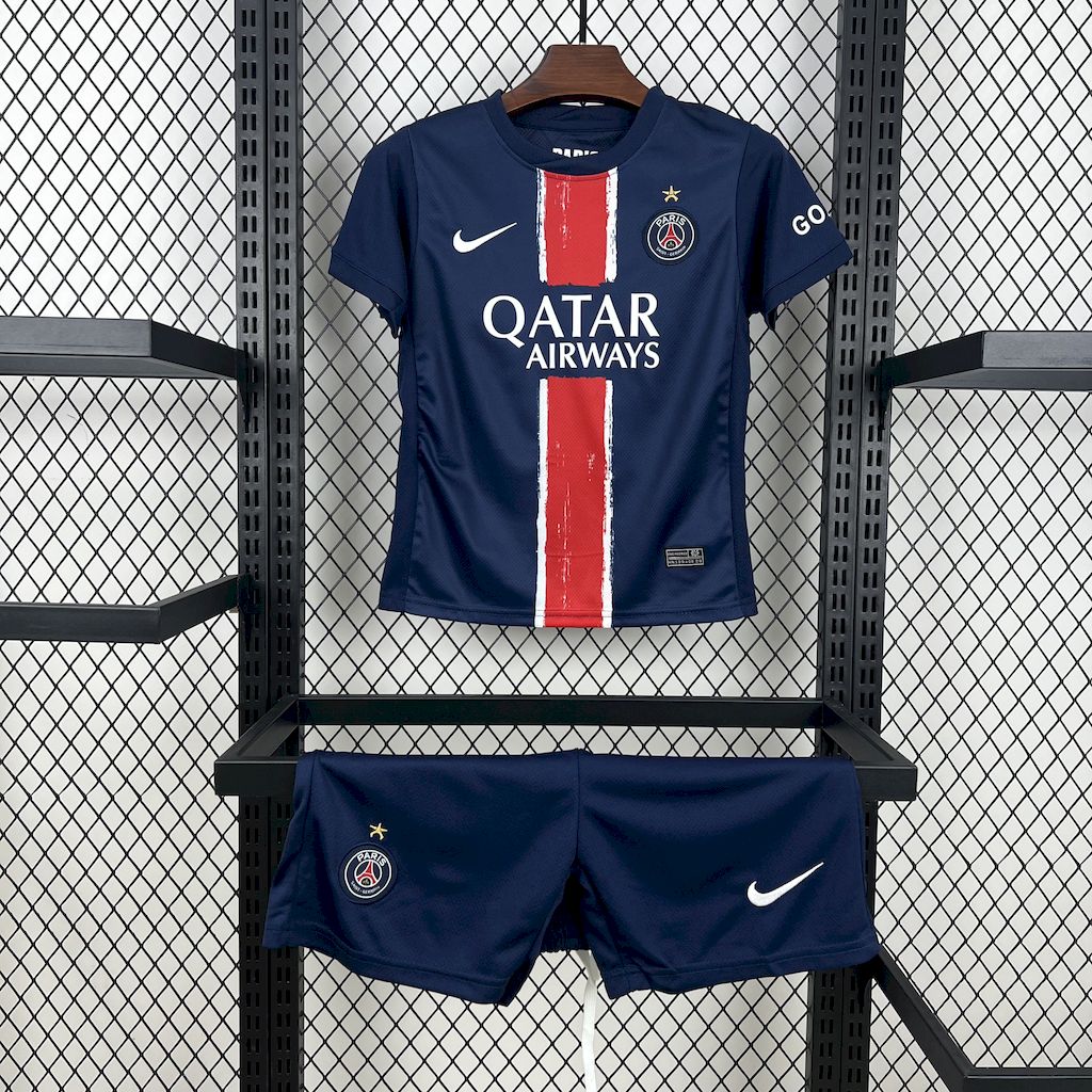 Kids Paris Saint-Germain 2024/25 Home Kit (with stars)