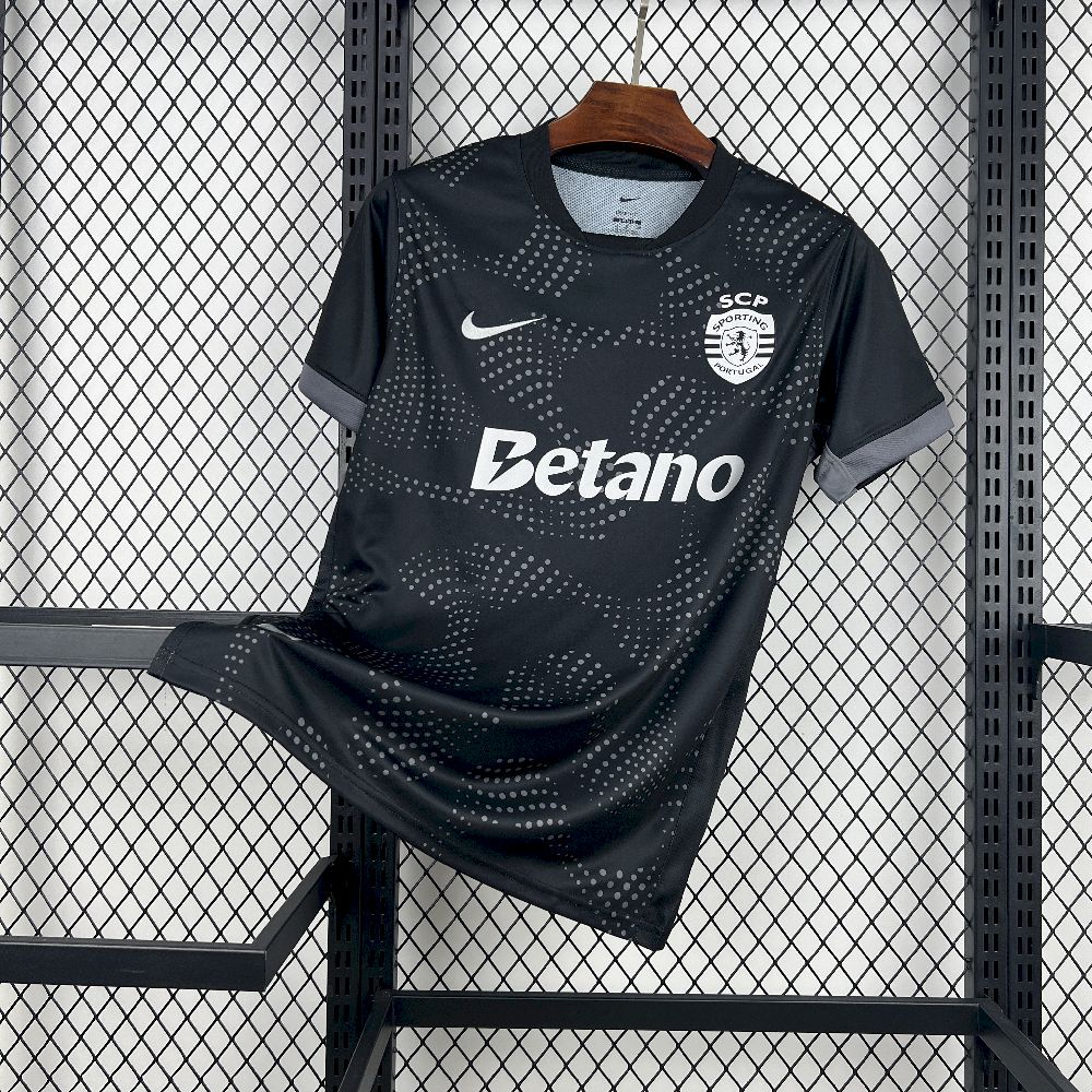 Mens Sporting CP 2025/26 Black Away Jersey