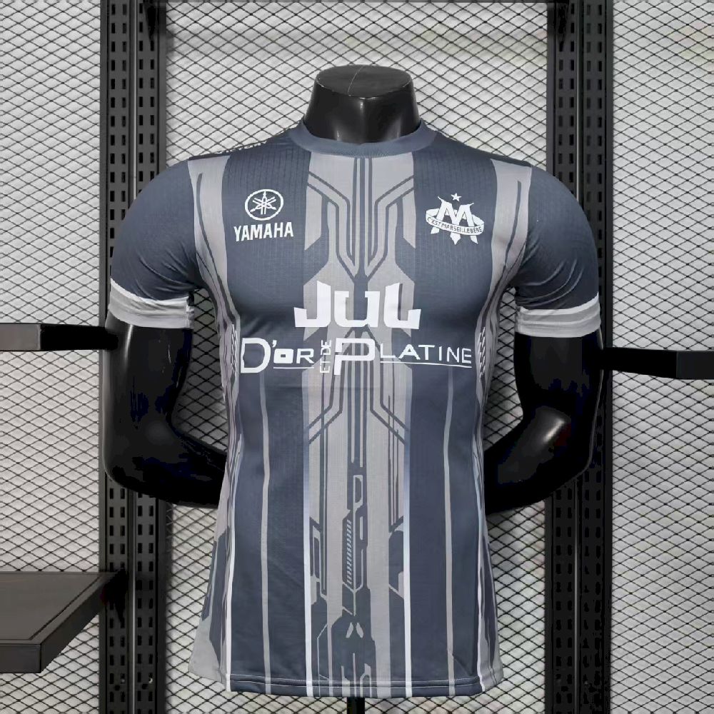 Mens Olympique Marseille 2025/26 Grey Authentic Jersey