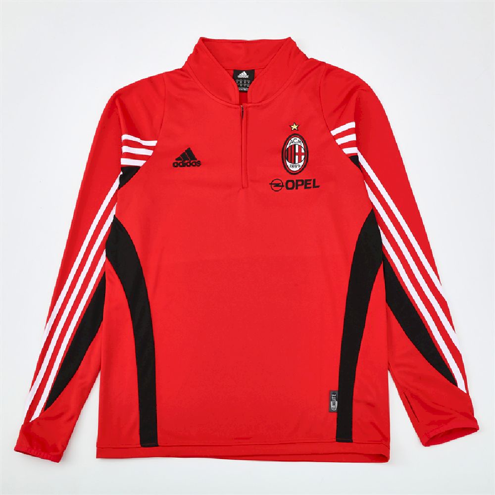 Unisex AC Milan 2003/04 1/4 Zip Sweatshirt Retro Style