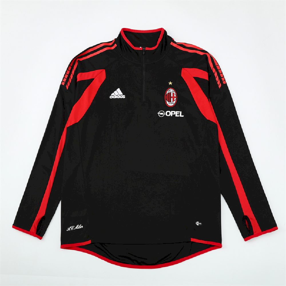 Unisex AC Milan 2005/06 1/4 Zip Sweatshirt Retro Style