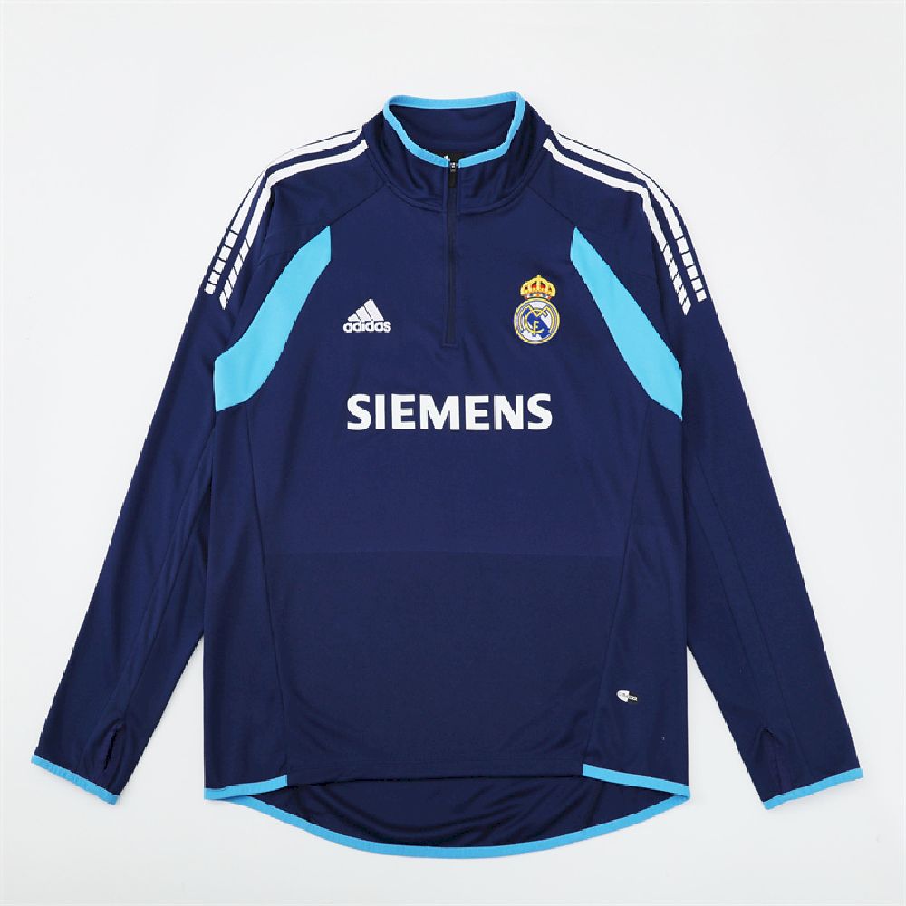 Unisex Real Madrid 2005/06 1/4 Zip Sweatshirt Retro Style