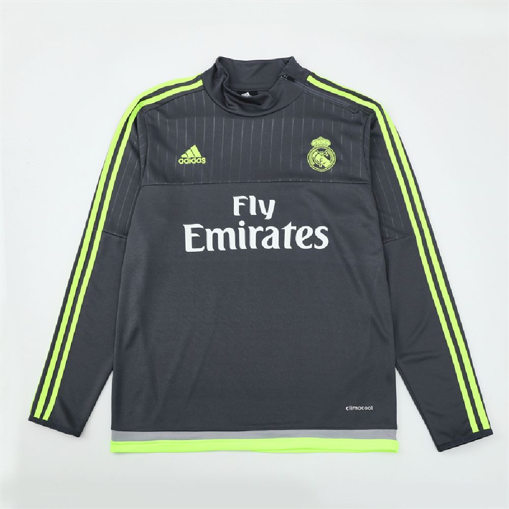 Unisex Real Madrid 2015/16 1/4 Zip Sweatshirt Retro Style