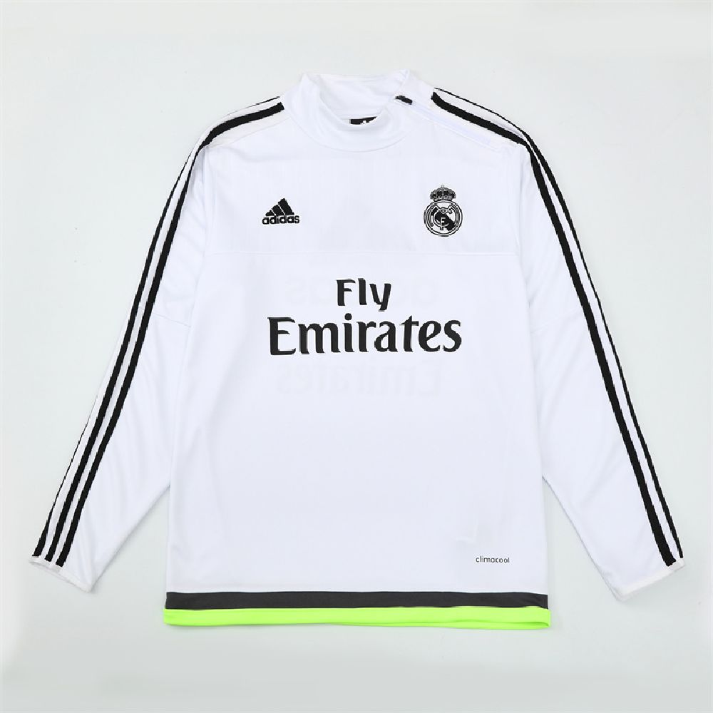 Unisex Real Madrid 2015/16 1/4 Zip Sweatshirt Retro Style