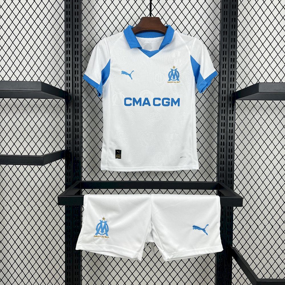 Kids Olympique Marseille 2025/26 Home Kit